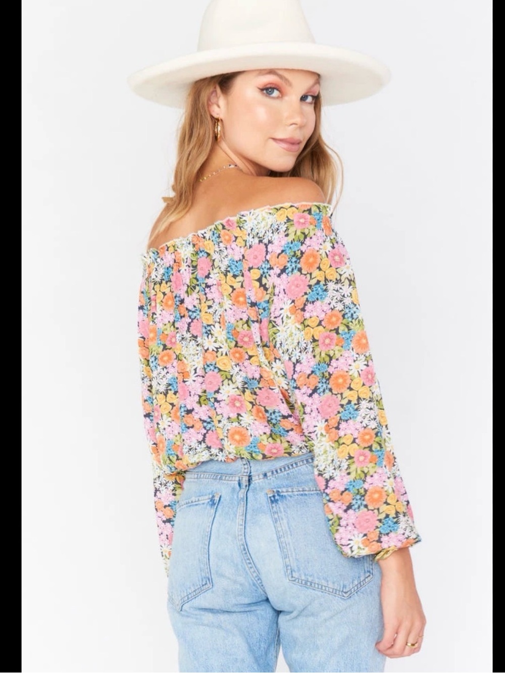 Tobi Floral Tie-Front Blouse in Pink, Yellow & Orange